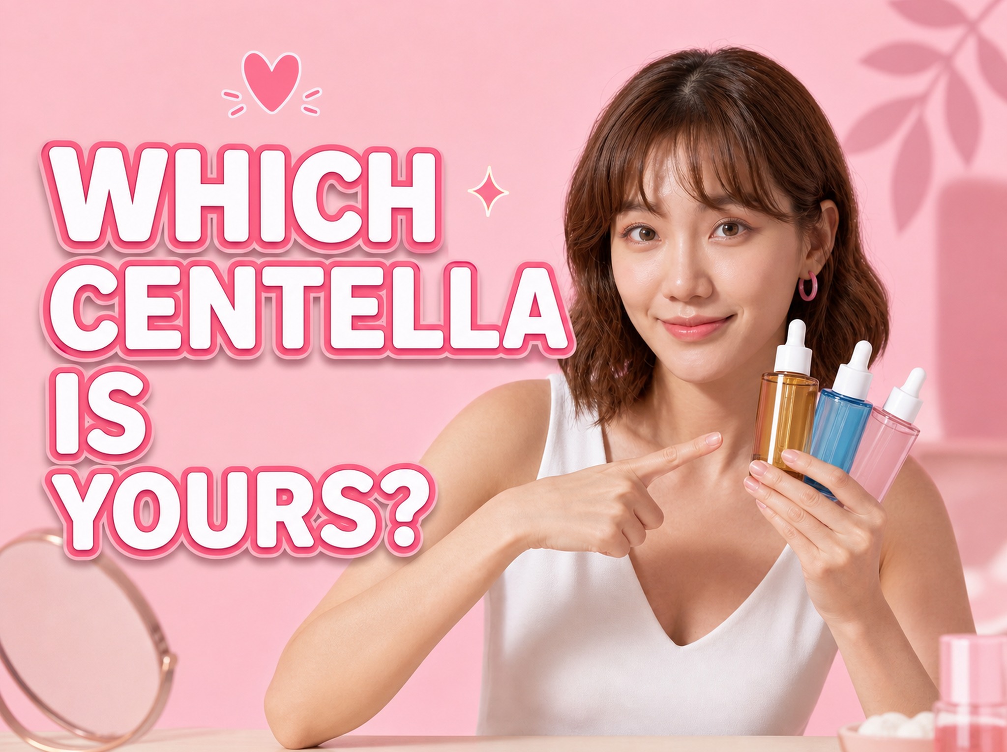 Miso comparing amber, blue, and pink SKIN1004 Centella product lines